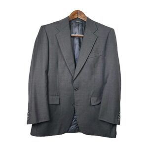 Southwick USA Sharkskin Wool Suit Jacket 40R Gray Sport Coat Classic Tailored